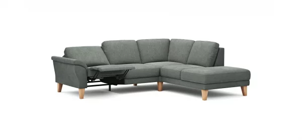 Ecksofa Rockport A - 2,5-Sitzer mit Ecke rechts inkl. Relaxfunktion (motorisch), Stoff, Grau – Bild 9