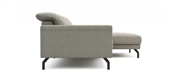 Ecksofa Rockport B - 2,5-Sitzer mit Longchair rechts inkl. Kopfteil/Sitztiefe verstellbar, Stoff, Khaki – Bild 11