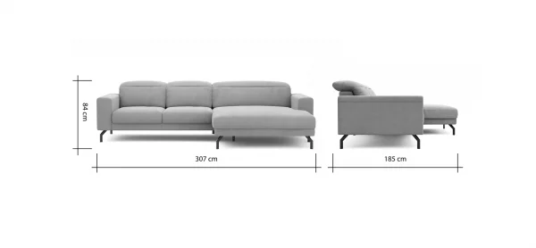 Ecksofa Rockport B - 2,5-Sitzer mit Longchair rechts inkl. Kopfteil/Sitztiefe verstellbar, Stoff, Khaki – Bild 13