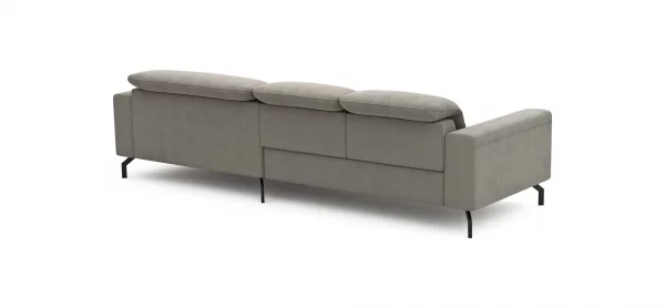 Ecksofa Rockport B - 2,5-Sitzer mit Longchair rechts inkl. Kopfteil/Sitztiefe verstellbar, Stoff, Khaki – Bild 10