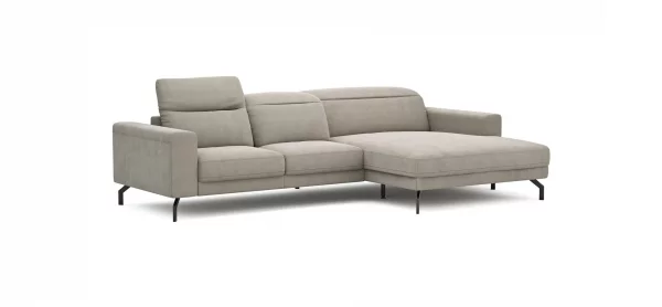 Ecksofa Rockport B - 2,5-Sitzer mit Longchair rechts inkl. Kopfteil verstellbar und Sitztiefe verstellbar (motorisch), Stoff, Khaki – Bild 15