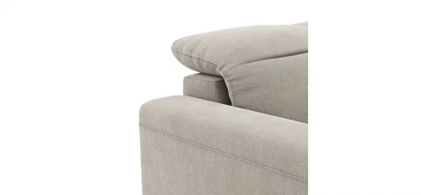 Ecksofa Rockport B - 2,5-Sitzer mit Longchair rechts inkl. Kopfteil verstellbar und Sitztiefe verstellbar (motorisch), Stoff, Khaki – Bild 3