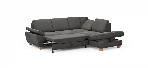 Ecksofa Sommerville - 2,5-Sitzer mit  Ecke rechts, inkl. Schlaffunktion, Relaxfunktion (manuell), Stoff, Anthrazit – Bild 5