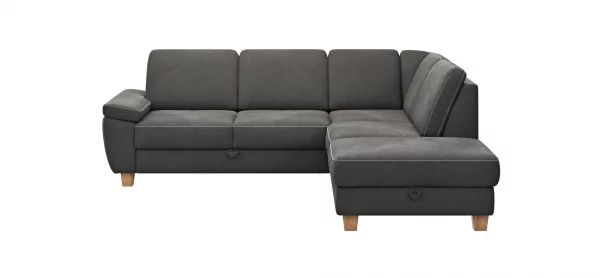 Ecksofa Sommerville - 2,5-Sitzer mit  Ecke rechts, inkl. Schlaffunktion, Relaxfunktion (manuell), Stoff, Anthrazit