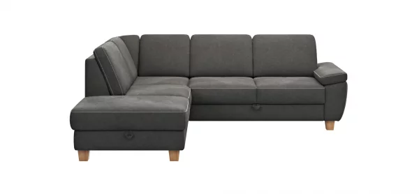 Ecksofa Sommerville - Ecke links mit 2,5-Sitzer, inkl. Schlaffunktion, Relaxfunktion (manuell), Stoff, Anthrazit