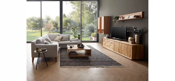 Ecksofa Princeton - 2,5 Sitzer mit Eckelement und Abschlussteil rechts, mit Taschenfederkern, Stoff, Natur – Bild 2