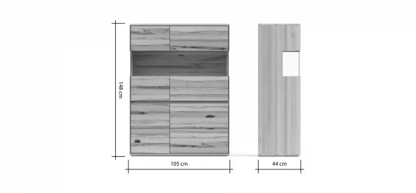 Highboard Hillsboro - Buche/Kernbuche natur, geölt – Bild 7