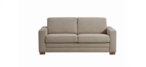 Sofa Lakeville - 2-Sitzer inkl. Schlaffunktion, Gestell Schwarz, Stoff, Beige