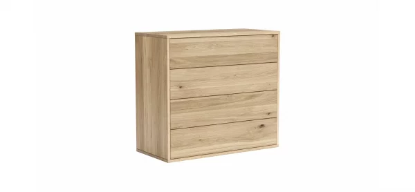 Sideboard Williston - Wildeiche bianco, Schubkastenfront sandgestrahlt