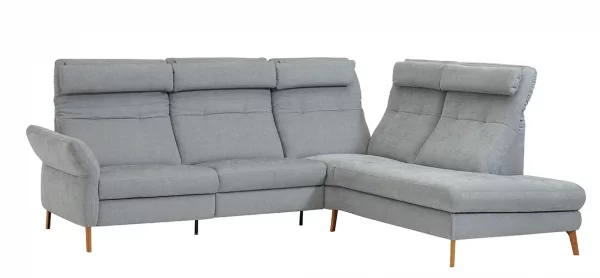 Ecksofa Jacksonville - 3-Sitzer medium, Eckelement und Abschlussteil rechts, inkl. Rückenverstellung, Stoff, Hellblau – Bild 9