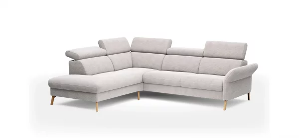 Sofa Maryville - Eckelement und Abschlussteil medium links mit 2,5-Sitzer, inkl. Kopfteil verstellbar, Stoff, Beige – Bild 4