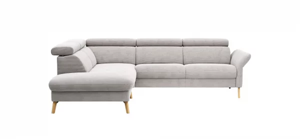 Sofa Maryville - Eckelement und Abschlussteil medium links mit 2,5-Sitzer, inkl. Kopfteil verstellbar, Stoff, Beige