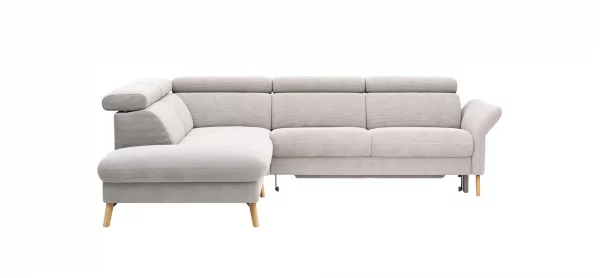 Sofa Maryville - Eckelement und Abschlussteil medium links mit 2,5-Sitzer, inkl. Schlaffunktion, Stauraum, Armlehne/Kopfteil verstellbar, Stoff, Beige