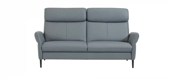 Sofa Fresno - 2,5-Sitzer, Rücken unecht, Leder, Hellblau