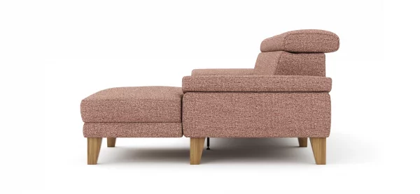 Ecksofa Hudson - 2,5-Sitzer mit Longchair rechts, inkl. Kopfteil/Armlehne verstellbar und Relaxfunktion (motorisch), Stoff, Kupfer – Bild 6