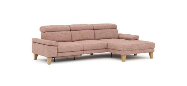 Ecksofa Hudson - 2,5-Sitzer mit Longchair rechts, inkl. Kopfteil/Armlehne verstellbar und Relaxfunktion (motorisch), Stoff, Kupfer – Bild 7