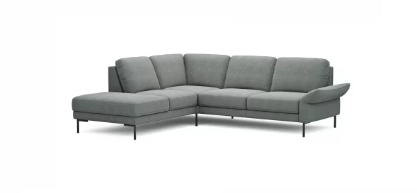 Ecksofa Rockport A - Ecke links mit 2,5-Sitzer rechts, inkl. Armlehne verstellbar, Stoff, Eisblau – Bild 3