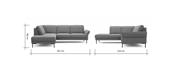 Ecksofa Rockport A - Ecke links mit 2,5-Sitzer rechts, inkl. Armlehne verstellbar, Stoff, Eisblau – Bild 6