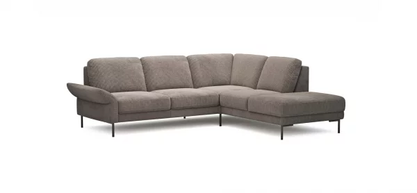 Ecksofa Rockport A - 2,5-Sitzer mit Ecke rechts inkl. Armlehne klappbar, Stoff, Braun – Bild 4