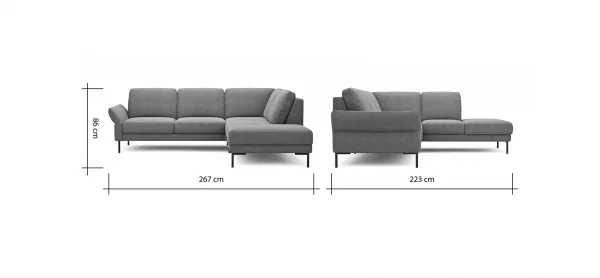 Ecksofa Rockport A - 2,5-Sitzer mit Ecke rechts inkl. Armlehne klappbar, Stoff, Braun – Bild 7