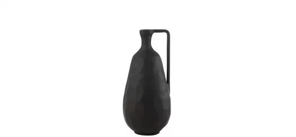 Deko-Vase - Aluminium, HBT ca. 35x16,5x16 cm, Schwarz