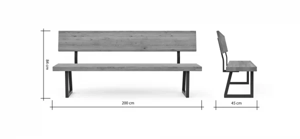 Holzbank Clifton - mit Rückenlehne, Breite ca. 200cm, Zerreiche massiv, natur – Bild 4