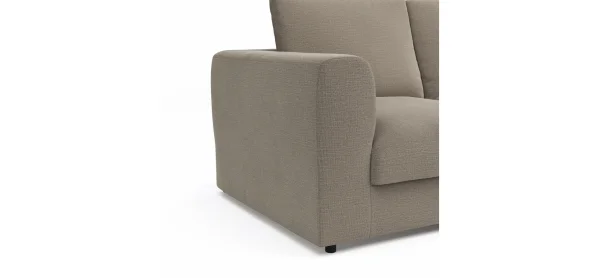 Ecksofa Stormy - 2,5-Sitzer mit Longchair rechts, Stoff, Graubeige – Bild 2