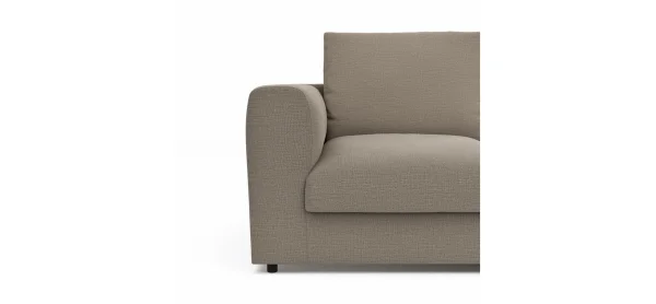 Ecksofa Stormy - 2,5-Sitzer mit Longchair rechts, Stoff, Graubeige – Bild 4