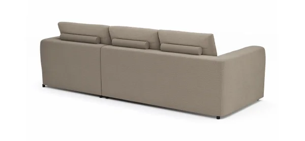 Ecksofa Stormy - 2,5-Sitzer mit Longchair rechts, Stoff, Graubeige – Bild 7