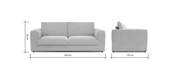 Sofa Stormy - 3-Sitzer, Stoff, Graubeige – Bild 8