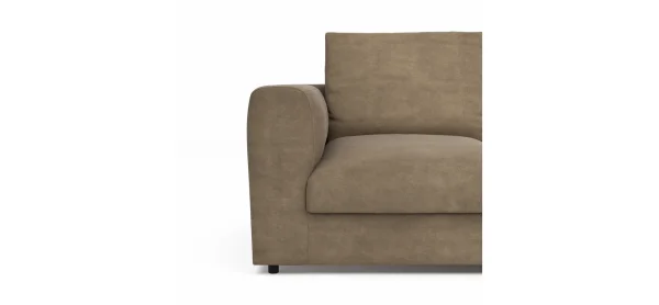 Ecksofa Stormy - 2,5-Sitzer mit Longchair rechts, Stoff, Rauchbraun – Bild 4