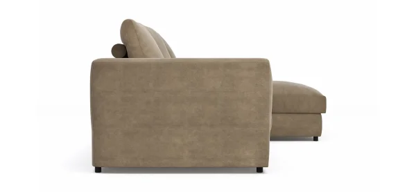 Ecksofa Stormy - 2,5-Sitzer mit Longchair rechts, Stoff, Rauchbraun – Bild 5