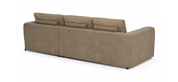 Ecksofa Stormy - 2,5-Sitzer mit Longchair rechts, Stoff, Rauchbraun – Bild 7