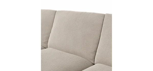 Ecksofa Stormy - Longchair links mit 2,5-Sitzer, Stoff, Creme – Bild 3