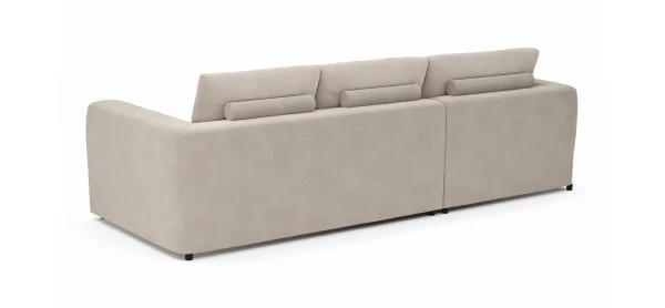 Ecksofa Stormy - Longchair links mit 2,5-Sitzer, Stoff, Creme – Bild 7