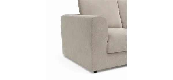 Ecksofa Stormy - 2,5-Sitzer mit Longchair rechts, Stoff, Creme – Bild 2