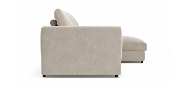 Ecksofa Stormy - 2,5-Sitzer mit Longchair rechts, Stoff, Creme – Bild 5