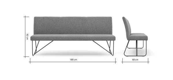 Bank Nashville - Breite ca. 200 cm, Stoff, Olivgrün – Bild 8